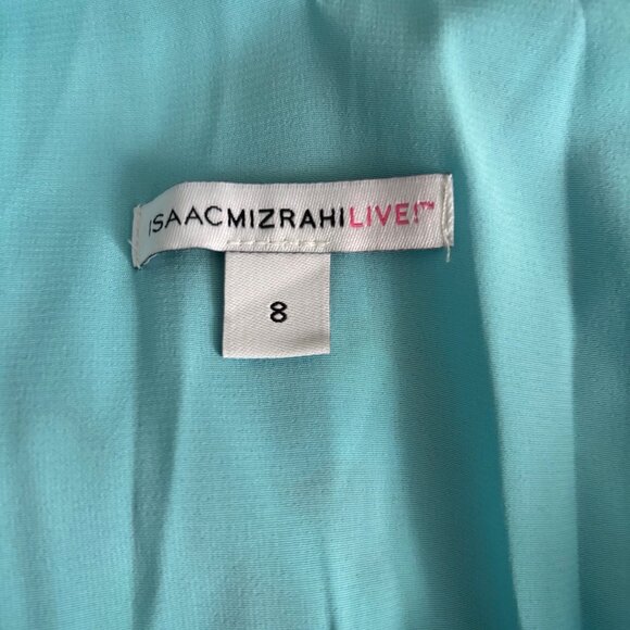 ISAAC MIZRAHI LIVE, BEAUTIFUL TURQUOISE FLORAL MAXI CHIFFON DRESS, SZ. 8 - Picture 6 of 7